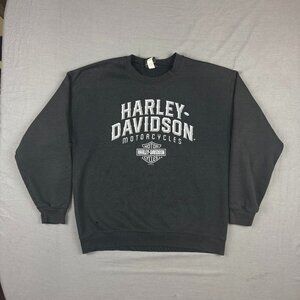 Harley-Davidson Motorcycles Sweatshirt Mens Large Black Savannah, GA Logo Biker